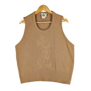 KENNINGTON CALIFORNIA VINTAGE 70'S UNISEX MICKEY BROWN KNIT SWEATER VEST SIZE L